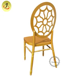 Toptan ticari modern stil altın yuvarlak geri demir olay otel düğün sandalyesi