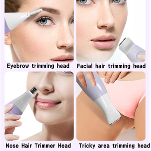 Rasoir électrique pour femmes tondeuse à cheveux pour bikini jambes femmes rasage sourcils lèvres corps bras aisselles épilation faciale 5 en 1 Kit - Product Image 2