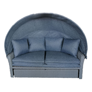 เตียงอาบแดดหวายหรูหราทันสมัย โครงอะลูมิเนียม พร้อมหลังคา สำหรับใช้พักผ่อนกลางแจ้งในสวน โรงแรม - Product Image 5