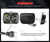 Phare de camion LED à faisceau scellé Rectangle 5x7 blanc DRL pour Jeep Cherokee XJ YJ MJ SJ phares Led