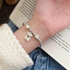 S925 Sterling Silver Charm <b>Bracelet</b> With Teddy Bear Pendant For Women Everyday Wear Jewelry Cartoon Animal Design - Product Image 4