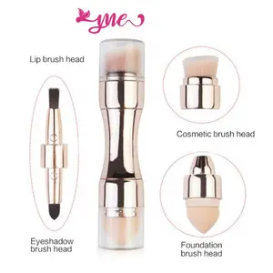 yue hot sale 4 in 1 make up brush set face foundation brush rose gold Travel friendly convenience cosmetic brush set