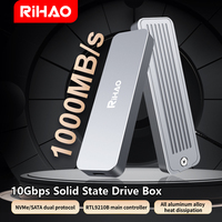 Rihao M.2 NVMe SSD Enclosure Kotak Hard Drive Eksternal Portabel USB Type-C Aluminium Solid State Box
