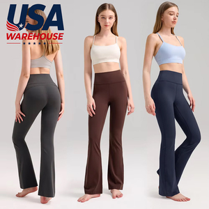 USA Classic Elastic High Waist Women <b>Flare</b> <b>Leggings</b> Yoga <b>Flare</b> <b>Leggings</b> for Casual Daily and Gym Sports Yoga Gym Daily Casual - Product Image 1