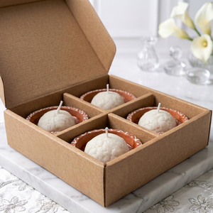 Indian <b>Sweet</b> Candle Rasgulla Shape Scented Candle-Handmade Soy Wax Candle for Diwali Best Price Wholesale Terracotta Diya Candle - Product Image 1