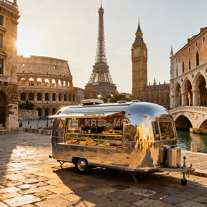 2025 <b>Large</b> Stainless Steel <b>Bbq</b> Food Truck With Full Kitchen Foodtruck Trailer Pizza Cart - Product Image 6