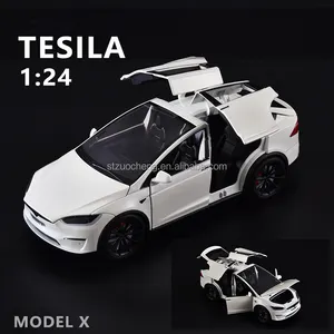 Mobil mainan Diecast, mobil mainan Diecast, model koleksi 1:24, lampu