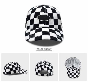 2025 người mới đến phong cách của người đàn ông Mũ bóng chày checkerboard mô hình bông hai tông màu trắng và đen rô mũ thể thao - Product Image 4