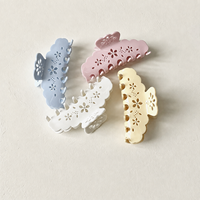 Pince à cheveux personnalisée en acétate français, grande pince à cheveux à motif floral ajouré, pince à cheveux douce couleur gelato pastel pour le quotidien printemps-été