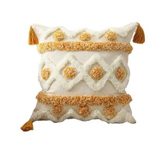For Cross-Border Exclusive Tufted Embroidered Waist Pillow <b>Cushion</b> Case with Cotton/Polyester Fiber - Product Image 5