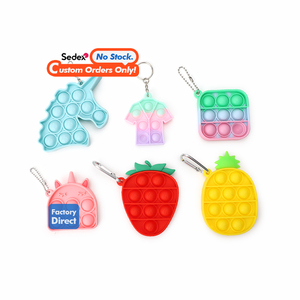Oem/ODM biểu tượng tùy chỉnh Mini Silicone Thần Tài cảm giác Pop đồ chơi cứu trợ căng thẳng đẩy bong bóng Keyring silicon bóp đồ chơi - Product Image 1