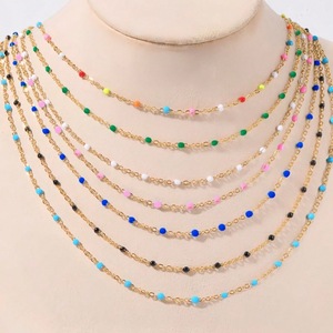 Collana in Acciaio Inossidabile Bohémien con Smalto Colorato ad Alta Fedeltà, Catena Base per Accessori Impilabili, Collana Smaltata di Tendenza per Feste - Product Image 6