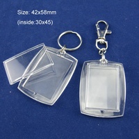 Porte-clés en acrylique transparent personnalisés en forme de rectangle, carré, cœur, ovale, fleur, pour photos DIY
