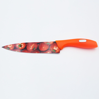 Custom Logo Kleur Gedrukt Keukenmes Rvs Bedrukt Keukenmes Patroon Chef Fruitmessen