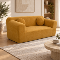 Canapé modulaire QINUO Orange 3 places, tissu texturé moderne, rembourré, écologique, pour salon, appartement, hôtel