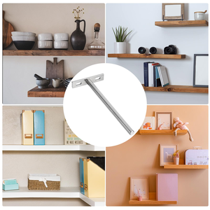 Giá đỡ kệ nổi <span class=keywords><strong>2</strong></span>-8 inch Giá đỡ kệ mù gắn tường - Giá đỡ ẩn cho kệ gỗ nổi, màu bạc - Product Image 2