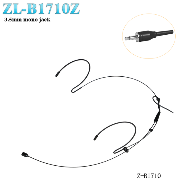 Hot Sale 3.5mm Mono Jack Mini Condenser Wired Headset Microphone for Wireless Transmitter Black