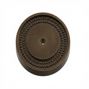 Poignée de meuble en bronze antique avec plaque arrière perlée, pour tiroir de cuisine, porte de placard, quincaillerie durable finition mate - Product Image 1