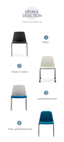 Italie Designer Ergonomique Public Grande Taille Sièges Bibliothèque ergonomique Salle de lecture Chaises de bibliothèque en plastique multi-usages