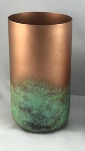 Iron Cylindrical <b>Vase</b> with Patina Finish Handmade Art Deco Industrial Tabletop Decor Eco-Friendly Rust Resistant - Product Image 4
