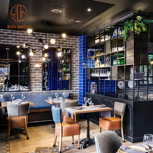 Silla de ratán Colección de cafeterías Sillas de respaldo tejidas con patrón de puntos azules y mesa redonda a juego para <span class=keywords><strong>Bistro</strong></span> - Product Image 2
