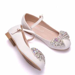 Sepatu Anak Perempuan Sepatu Putri Berkilau Bunga Mary Jane Hak Rendah Sepatu Pesta Pernikahan Prom untuk Balita Anak-anak - Product Image 4