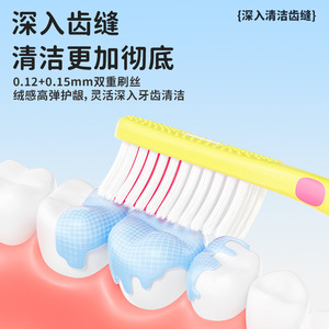 Sweztrip Cepillo de dientes para niños, cabezal largo, cerdas suaves, diseño de dinosaurio, edad de 3 a 12 años, limpieza de dientes - Product Image 2