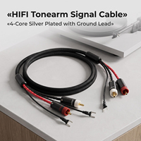 Cable de Señal para Tocadiscos YIVO XSSH HIFI de 4 Núcleos, Blindado y Plateado, Cable de Audio para Vinilo LP con Conector a Tierra