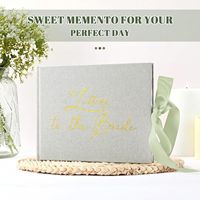 Livre personnalisé en lin sauge avec lettres pour la mariée, carnet de souvenirs de mariage personnalisable avec feuille d'or et ruban pour la fête prénuptiale