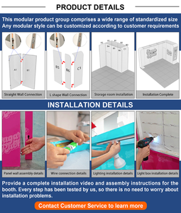 Stand d'exposition personnalisé haut de gamme 20x20 pieds pour Tech <span class=keywords><strong>Expo</strong></span>, stand modulaire avec espace de rangement, design haut de gamme, stand de salon professionnel - Product Image 5