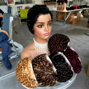Promotion Letsfly 23$ Perruques Courtes Pixie 10A 13x4 Lace Frontal Couleur Naturelle 100% Cheveux Humains pour Femmes Noires Vente en Gros - Product Image 1