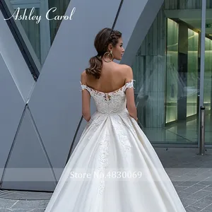 Ashley Carol Vestido De Novia 2022 Vestido De Novia Clásico Fuera Del Hombro Con Cuentas Apliques Sin Espalda Sweetheart <span class=keywords><strong>Vestidos</strong></span> De Novia - Product Image 4