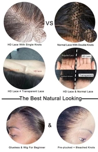 Perruque Bob courte en dentelle sur le devant Cheveux humains brésiliens pour femmes noires <span class=keywords><strong>Taille</strong></span> <span class=keywords><strong>10</strong></span> Perruque Bob vietnamienne sans colle à double tirage - Product Image 6