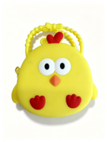 Porte-monnaie miniature personnalisé en silicone avec fermeture éclair, en caoutchouc de qualité alimentaire, motif animal de dessin animé, hamburger, gaufre, porte-clés