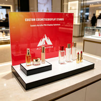 Nouveau design : Présentoir de comptoir en acrylique à deux niveaux pour parfums et maquillage, avec support pour flacons de parfum – Présentoir de point de vente en acrylique