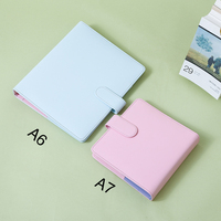 Carnet de notes A6/A7 carré en cuir PU, 6 anneaux, imperméable, édition cadeau