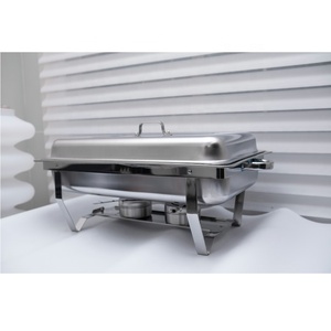 Juego de Recipientes para Buffet de Lujo para Hoteles y Restaurantes, Juego de Recipientes para Buffet de Acero Inoxidable con Calentador de Alcohol de 9L - Product Image 3