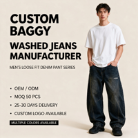 Jean en denim délavé style streetwear décontracté pour homme ; Nouvelle collection 2026 coupe droite tendance et cool