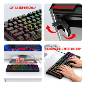 Raikoo DG87 Wired Mechanical <b>Keyboard</b> 87-Key RGB Backlit Gaming Office <b>Keyboard</b> With Contour Keycaps And Kickstand - Product Image 1