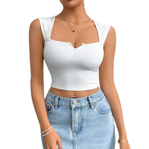 Tank Top Wanita seksi menarik kualitas bagus atasan <span class=keywords><strong>Crop</strong></span> wanita tahan lama untuk pakaian musim panas