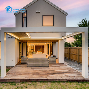 Sweet Home Modern Motorized Aluminum Bioclimatic Retractable Folding Pergola Complete System Waterproof Assembly Summerhouse - Product Image 4