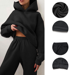 <span class=keywords><strong>Abbigliamento</strong></span> all'ingrosso: Tuta da <span class=keywords><strong>donna</strong></span> oversize con felpa con cappuccio, top pullover ampio e pantaloni jogger con elastico in vita, comoda abbigliatura per il tempo libero quotidiano - Product Image 2