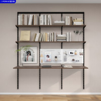 Nouvelle Collection 2025 : Étagère Murale Portable en Bois Écologique Noir de Haute Qualité avec 6 Niveaux pour Bureau d'Étude et Entrepôt Scolaire