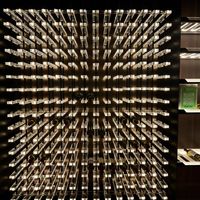 Meuble de bar moderne de luxe personnalisable en acrylique et métal avec éclairage LED pour salle à vin, présentoir à bouteilles pour la maison et les fêtes
