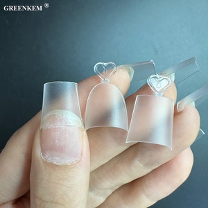 600 <span class=keywords><strong>Uñas</strong></span> Postizas de ABS Mate, Cortas y Cuadradas, con Etiqueta Privada, Transparentes, Naturales, Cortas, con Forma de Almendra - Product Image 4