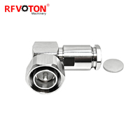 Factory L20 4.3/10 DIN Male Plug Macho 4.3-10 Right Angle 90 Degree Clamp Screw for WTR400 Rg8 Rg393 Coaxial Cable Connector
