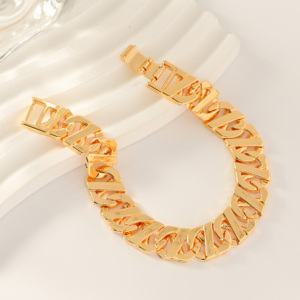 Logo personnalisé Nom Or Rempli Cubain Lien Zircon CZ Chaîne Bracelet Ensemble pour Hommes Cadena Cadeia Catena Cubana Oro Placato Bracciali - Product Image 5