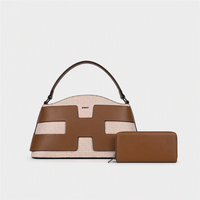 Sac à main femme BAGCO chic à motifs géométriques, style créateur, texture tissée, avec portefeuille