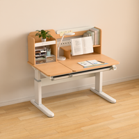 Bureau d'étude ergonomique pour enfants, construction en bois massif, hauteur réglable, design moderne, respectueux de l'environnement, pour chambre et bureau à domicile