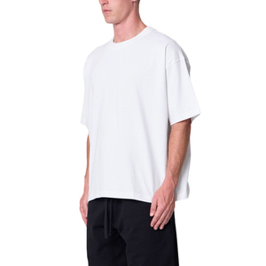Camiseta Básica de Corte Cuadrado, 250 g/m², 100% Algodón Jersey, Hombros Caídos, Personalizable con Impresión, Blanca, para Hombre - Product Image 2